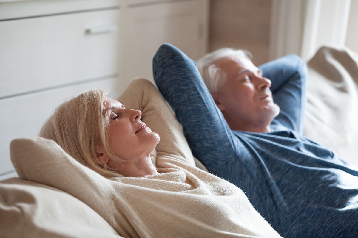 luxury senior living - a couple rests knowing they made the right choice